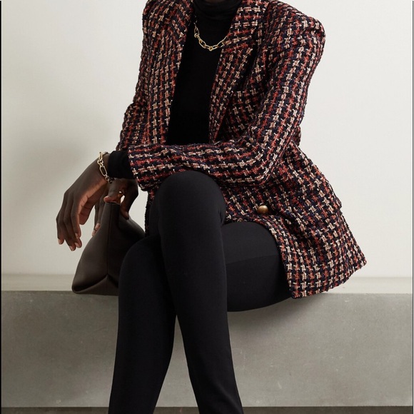 L'Agence Kenzie Double Breasted Metallic Tweed Blazer - Picture 3 of 8